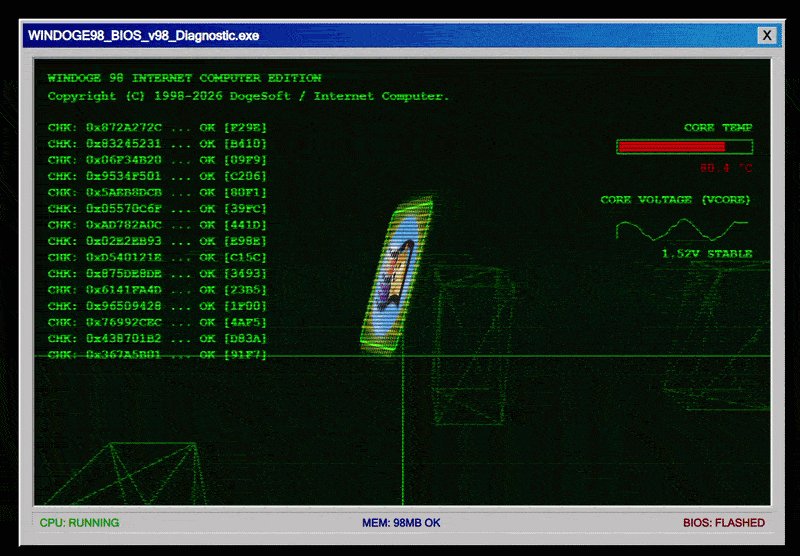 The image shows a computer screen displaying an error message, possibly related to a software issue or compatibility problem with the internet browser. The text "Windows98/Virucode" suggests that this might be an older version of Windows 98, which could explain some of the issues encountered on the screen. To resolve the problem, one would need to update their operating system and browser to the latest versions compatible with the error message displayed.