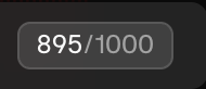 A progress bar showing '895/1000', likely indicating progress toward a goal or completion status.