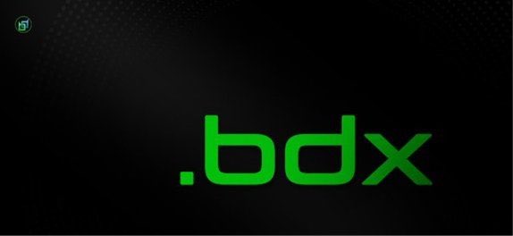 A dark graphic with a green '.bdx' logo displayed prominently in the center.