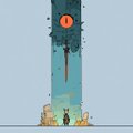A pixel-art scene depicts a small green character standing before an industrial, molten structure with a glowing orange core, evoking a post-apocalyptic wasteland setting. The image visually reflects the "Wasteland" theme mentioned in the post, tying into the interactive website built to explore the project's world and its $WASTE token.