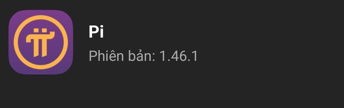 Pi Network app icon and version "Phiên bản: 1.46.1" displayed on a dark background, corresponding to the latest APK update that integrates the new browser authentication infrastructure (AuthTab) using androidx.browser v1.9.0.