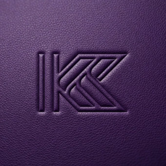 The image features a logo for an organization named "Kii" written in a unique, stylized font that resembles a letter "K". The logo is displayed against a purple background, which contrasts with the dark purple color of the leather material used on the surface. The text "There's a difference between a token and financial infrastructure." suggests that Kii focuses on providing financial services rather than relying on tokens or other speculative assets for investment returns.