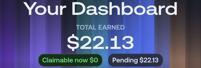 A dashboard from app.merkl.xyz displays "Your Dashboard" with a "Total Earned" amount of $22.13, split between "Claimable now $0" and "Pending $22.13," visually confirming the user's post about earning "22U" from 1inch airdrop activity.