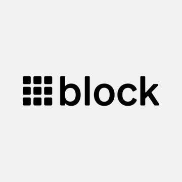 The image displays the Block logo, featuring a black 3x3 grid icon next to the word "block" in lowercase. This represents Block Inc., the company mentioned in the news about its filing with the OCC to establish Builders Bank & Trust for Bitcoin and stablecoin custody services.