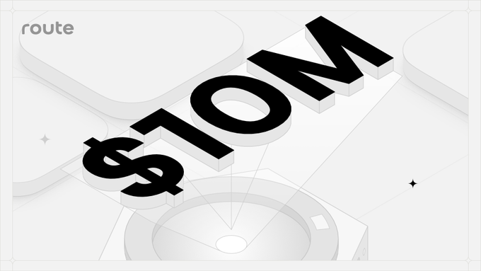 A sleek, monochrome graphic with the word "MONEY" in bold 3D letters and the "route" logo in the top left corner.