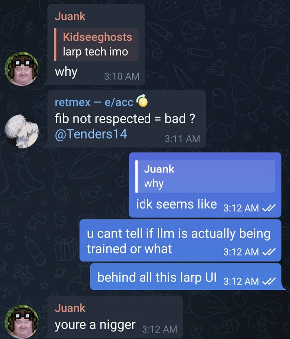 A screenshot of a Discord chat with users 'Juank' and 'retmex' discussing technical issues, ending with a message containing a racial slur.