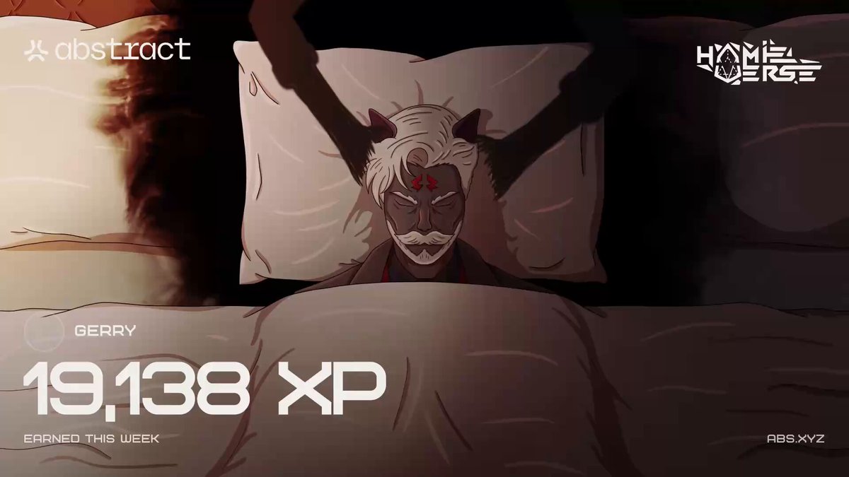 The image features a poster advertising an app named "Aura!". The background of the poster shows a man lying down on a bed, wearing white fur clothing that gives him a ghostly appearance. Above the man's head, there are two large text boxes displaying the name "Berry" and "19,138 XP". In the lower left corner, there is an image depicting a person wearing a red hat. The main message of the poster reads: "Climbed the ranks to gold tier II on @AbstractChain why not show my progress with aura! Shout out to @hamieverse with the cool edit!".
