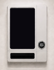 A simple graphic illustration of a white oven or microwave with a black screen and a single 'Start/Reset' button, set against a textured background.