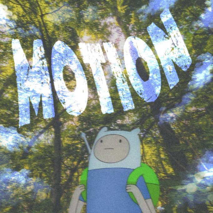 The image features a cartoon character, likely from the show "The Adventures of Tintin", standing in front of trees with the word "motion" written above him. The character appears to be looking up at something or someone, possibly an object or another character. The background is filled with green foliage and trees, creating a natural setting for the scene. The post includes text that reads: "how can SOL lose when it has motion". This suggests that the image might be related to a discussion about the concept of motion in the cartoon series Tintin.