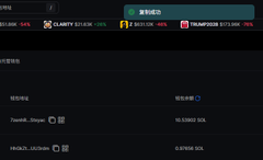 A dark-themed cryptocurrency trading interface showing token information with sections like 'Mô tả', 'Liên kết', and 'Bảo mật' visible in Vietnamese.