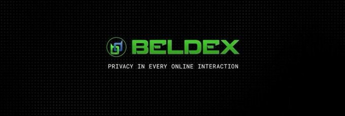 A logo for "BELDEX" with the tagline "PRIVACY IN EVERY ONLINE INTERACTION" displayed in green text on a dark background.