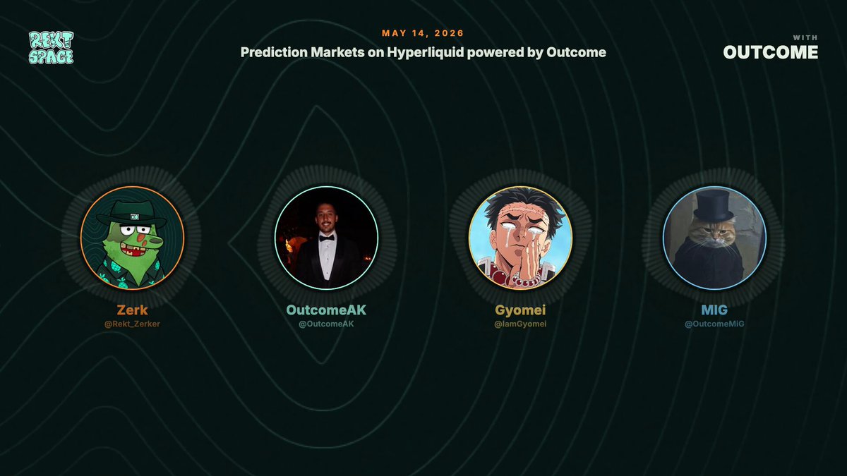 The image features a poster with four cartoon faces, each representing a different cryptocurrency. The poster also includes text that talks about predicting markets using Hyper Liquid OGs and the outcome of the World Cup.