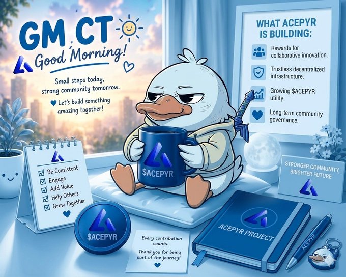 The image features a cartoon duck sitting on a pillow with a cup of coffee next to it. The background shows a city skyline, indicating that the scene takes place in an urban setting. There are also several books scattered around the room, suggesting that this might be a workspace or study area for someone who is interested in Cryptocurrency and blockchain technology.