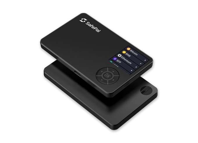 urn of a black device with a white logo and buttons, displaying "SILENT" and "BINARY" options on its screen.