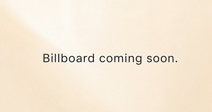 A minimalist beige image with the text "Billboard coming soon."