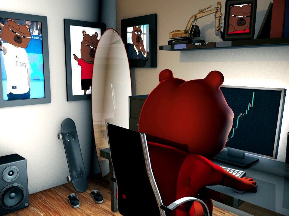 ers are depicted as characters that go by names such as "bob", "bo", "boo", "$BOBO", and "$BOB". The focus of the image appears to be a cartoon bear, possibly a character from the TV series The Simpsons or another animated show featuring similar themes.