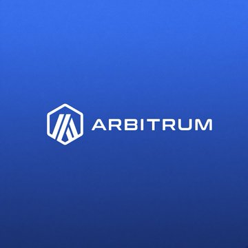 The image displays the Arbitrum logo and name on a blue gradient background, visually representing the Arbitrum blockchain project referenced in the announcement about its ArbOS Elara upgrade.
