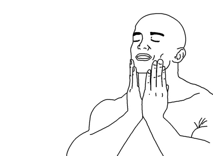 A bald figure cradles their face with both hands and eyes closed in a posture of despair or frustration, visually representing the disappointment of watching a highly anticipated NFT mint collapse in value to zero.