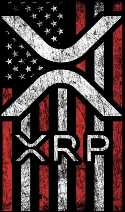 A weathered American flag serves as the backdrop for the XRP cryptocurrency logo and ticker, symbolizing patriotism and bullish sentiment around Ripple's potential price targets of $2, $3.88, $5, and $10 in the coming months.