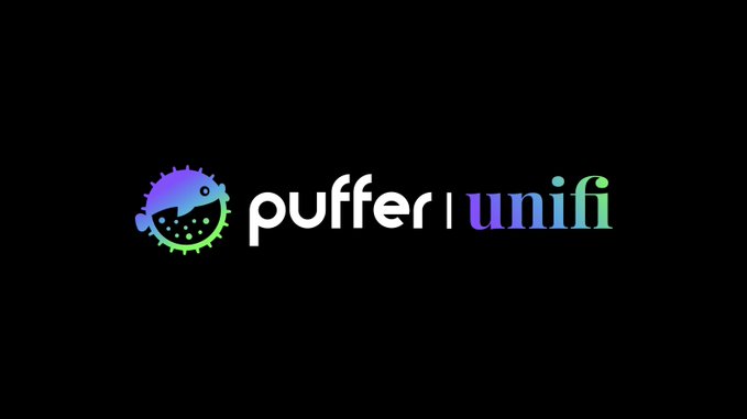 The image features a sleek logo design on a black background, showcasing a stylized purple and green pufferfish icon alongside the text "puffer | unifi" in matching gradient colors. This refreshed visual identity aligns with the announcement of a new look for the Puffer Unifi brand, signaling continued growth and evolution while maintaining its core mission.