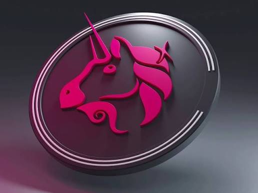 A 3D emblem displaying a stylized pink seahorse-like design within a circular badge on a dark background.