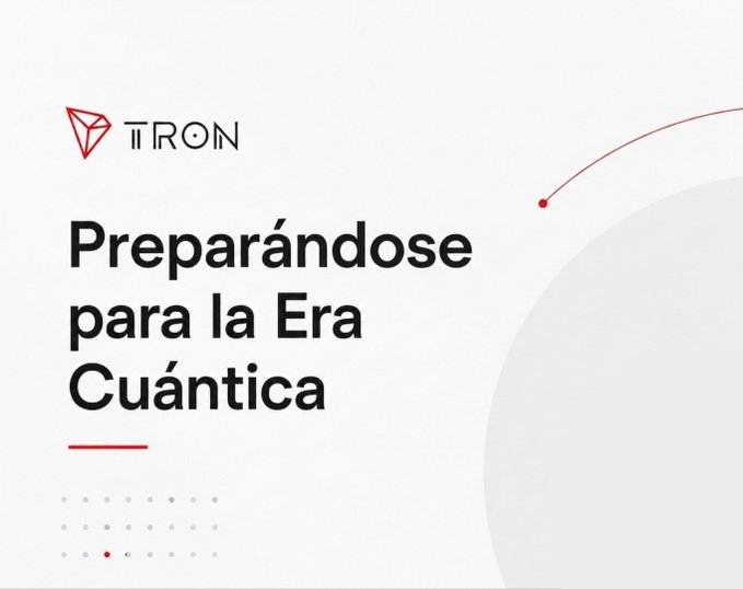A promotional graphic featuring the TRON logo and the Spanish headline "Preparándose para la Era Cuántica" (Preparing for the Quantum Era), illustrating TRON's initiative to implement quantum-resistant signature tests on its Nile Testnet to future-proof blockchain security.