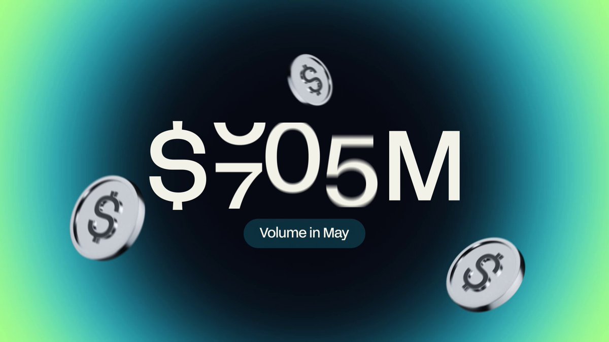 The image features a vibrant, circular graphic with various coins scattered across the border. The graphic has the words "S = $730M" written at the top center, and "Volume in May" beneath that. Below these terms, there are three coins floating near each other. In addition to this, the text "People love fast and cheap swaps", followed by a description of the event which reads: "Just Use Jupiter (mobile)". The post suggests that people are interested in the content described on the image, possibly related to the "S = $730M" value or the "Volume in May" topic.
