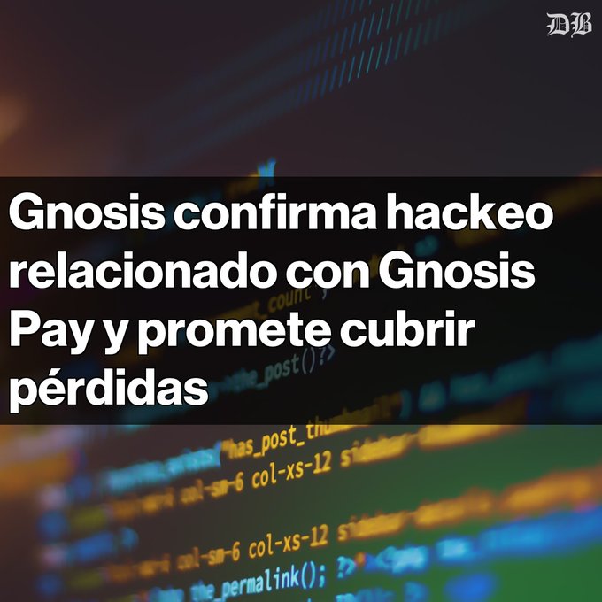 The image shows a close-up of a computer screen displaying lines of code, with the text "Gnosis confirma hasho" written above it. The code appears to be related to a programming project or task, possibly involving a website or application. The image also contains the words "Hackeo en Gnosis Pay confirmado Gnosis informa sobre un exploit activo relacionado con su módulo Zodiac Delay". This text suggests that someone has confirmed their involvement in a hacking activity related to a programming project, and they are now sharing information about it with others.