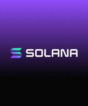 The image displays the Solana logo, featuring its distinctive three-bar symbol in a teal-to-purple gradient alongside the "SOLANA" wordmark, set against a purple-to-black gradient background. This visual ties directly to the announcement of SBI Holdings leveraging Solana's blockchain to build a Japan-led on-chain financial market with backing from Sumitomo Mitsui, positioning SOL alongside major institutional endorsement alongside BlackRock's Ethereum move.