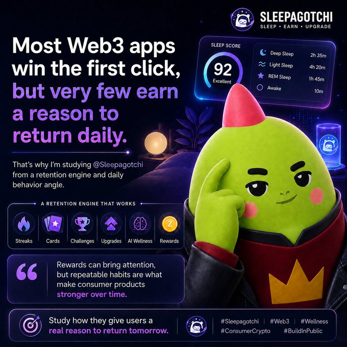 The image features a green, anthropomorphic character with a red hat and a crown, who appears to be a cartoon character or a toy. The character is wearing a jacket and holding a book, suggesting that they might be a character from a storybook series. The background of the image has purple and blue colors, which could indicate a nighttime setting or an artistic choice made by the creator.

The post discusses the most popular Web3 apps and their failures in terms of user engagement and satisfaction. It emphasizes that these apps fail because builders spend too much time fighting infrastructure before users ever arrive. The post also mentions that there are many teams studying @CNPYNetwork from a builder friction angle, which could be an attempt to understand why the apps fail.

The image does not provide any specific information about the content of the post or its relation to the character in the image.