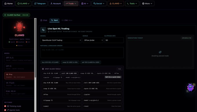 The image shows a screenshot from a website called Clamad, which displays information about a trading platform for Bitcoin. The screen features various tabs and sections related to Bitcoin trading, such as "Live Bitcoin Trading", "Clawd", "Livestock Trading", and "Social Trading". There is also a chat window on the left side of the image.