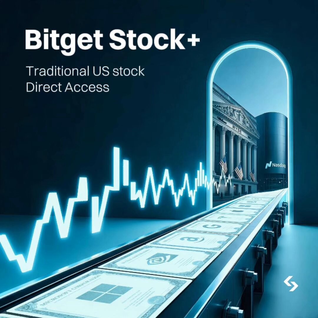 The image shows a large building with columns and a dome, possibly representing a government or financial institution. A black conveyor belt runs along the bottom of the image, with several pieces of paper attached to it. The text "BITET STOCK" is displayed above the conveyor belt, indicating that this is an advertisement for Bitet Stock Plus.
