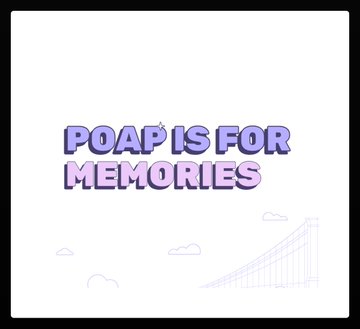 A graphic features the stylized text "POAP IS FOR MEMORIES" in purple and pink retro bubble lettering against a light background with simple line illustrations of clouds and a bridge. The image serves as a nostalgic farewell to the Proof of Attendance Protocol (POAP), celebrating its role in creating digital mementos for crypto events over five years before its shutdown.