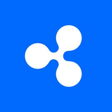 The image shows the white Ripple (XRP) logo on a blue background, representing the cryptocurrency company mentioned in the post about its five-year partnership with the Kansas Jayhawks, which will make XRP the first cryptocurrency featured on NCAA Division I jerseys.