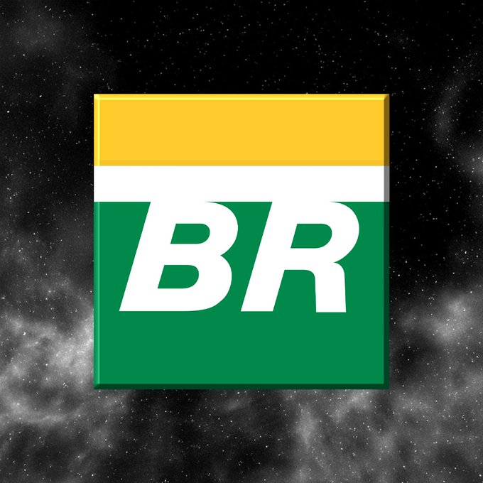 A square logo with yellow, white, and green horizontal sections features the large white letters 'BR' against a starry black background.