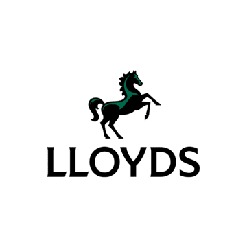 The Lloyds logo is displayed, featuring a rearing black horse with green accents above the bold black text "LLOYDS" on a white background.
