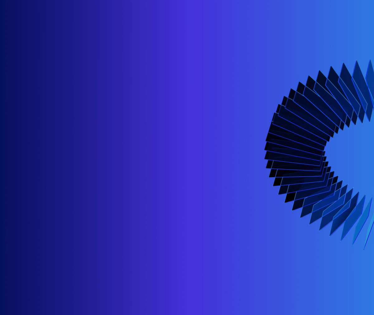 The image features a large blue gradient background with a stylized design of blue triangles arranged in a spiral pattern. The design appears to be floating or hovering, giving an impression of movement. The text "Hedera" can also be seen in the image, which might be related to the post's title or some other context within the content.