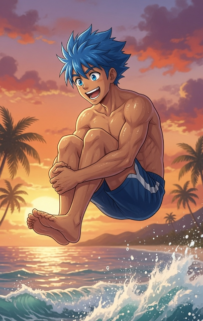 A cheerful blue-haired anime character leaps through ocean waves at sunset, with palm trees silhouetted against a vibrant orange sky.

The image's energetic leap and the character's joyful expression metaphorically mirror the post's message—capturing the excitement of diving into Web3 while hinting at the ease and fluidity that a unified platform like ARCTERMINAL could provide, contrasting the current fragmented experience with a more seamless leap forward.