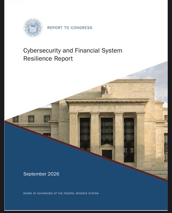 Cover page of a Federal Reserve report titled 'Cybersecurity and Financial System Resilience Report,' dated September 2026, featuring the Federal Reserve seal and an image of the Eccles Building.