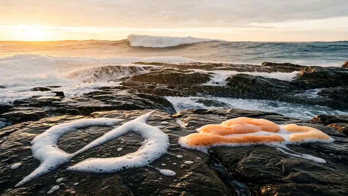 The image features a rock formation with a large amount of foam on its surface, which appears to be made out of letters. The foam has been created using soap bubbles, giving it an artistic appearance. The photo is taken from a low angle, making the foam and lettering look more prominent against the backdrop of the ocean. The image also includes text that reads "Cloudflare partnered with xAI to bring Grok models to Cloudflare AI Gateway". This suggests that the soap bubbles were created using Grok models, which are now accessible through the Cloudflare AI Gateway for easy use by developers.