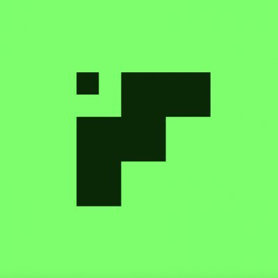A dark green pixelated letter "F" appears on a lighter green background. This likely serves as the logo for TxFlow, the L1 (Layer 1) blockchain protocol being promoted in the post about pre-points season rewards across its perps, spot, and prediction markets.