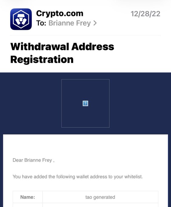 The image features a screenshot of an email sent by Bitcoin Cash. The email displays information about an offer for a new wallet, stating that users can add their own wallet address to the whitelist within one day. A brief explanation follows this offering, describing it as the "FASTEST GENERATED asset since the beginning of the Cryptocurrency market". It includes details such as the Bitcoin Cash logo and logos indicating other assets in the portfolio.