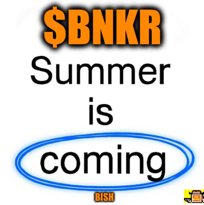 The image features a white background with black text that reads "Summer is coming". The text is surrounded by blue circles, creating a circular effect around the words. This design choice emphasizes the message of the post and makes it stand out against the white background.