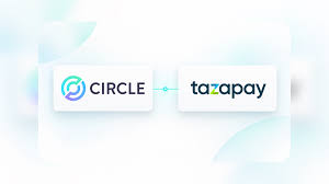A simple graphic showing the logos of 'CIRCLE' and 'tazapay' with an arrow connecting them.