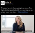 The image features a woman sitting at a desk, smiling for the camera. The text of the post includes a quote from Denelle Dixon, who has been working closely with Stellar since 2018. The post also mentions that the company has been secretively working on projects for eight full years and is now dropping the bomb.
