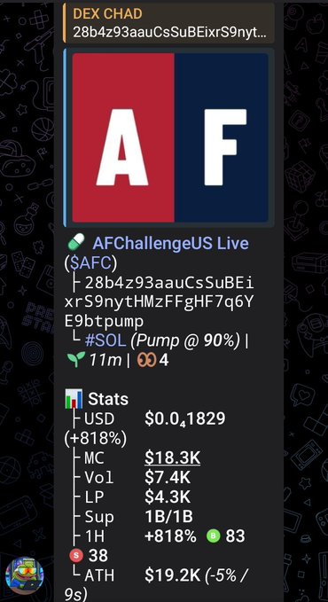 The image shows a screenshot of a computer screen with an information bar at the top that contains some text, possibly related to Bitcoin or cryptocurrency markets. The background of the image appears to be black and decorated with various symbols and lines. However, there is no clear connection between this image and the post. The only visible content in relation to the post is "AF".
