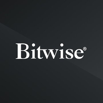 The image displays the "Bitwise®" logo in white serif text on a dark background, representing the asset management firm whose market commentary accompanies this post highlighting a bullish Q3 rebound across $BTC, $ETH, and $SOL, along with surging ETF inflows and record decentralized perp open interest.