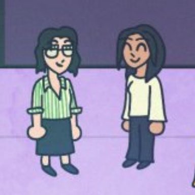 The image features two cartoon women standing next to each other against a purple background. They are both smiling and appear to be engaged in conversation or admiring something together. The caption below the image reads, "iSpy me and Luacantu at Solana Accelerate Solana spaces, this is the coolest thing ever." This phrase seems to be related to the post about the cartoon characters, as it references their appearance and the context of the image.

The image also contains text that says "focus on what is in the image and how it relates to the post," which could potentially be a caption or a description of the image's content.