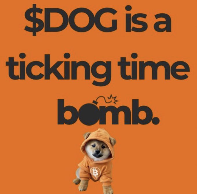 The image features a cute brown dog wearing an orange hoodie, standing against an orange background with black text that reads "DOG IS A TICKING TIME BUBOMB." The dog appears to be posing for the photo, showcasing its adorable appearance while also conveying a humorous message about time and the concept of a bomb.