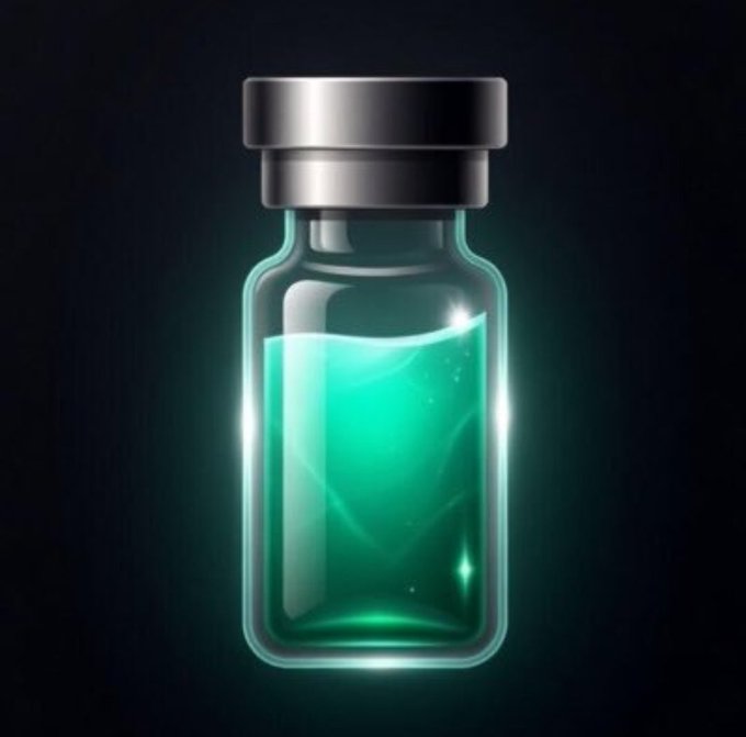 A glowing teal vial with a silver cap, symbolizing an AI agent serum, complements the announcement of the HYPERPEPS collaboration featuring 1,111 supply on the Hyperliquid blockchain as a freemint.